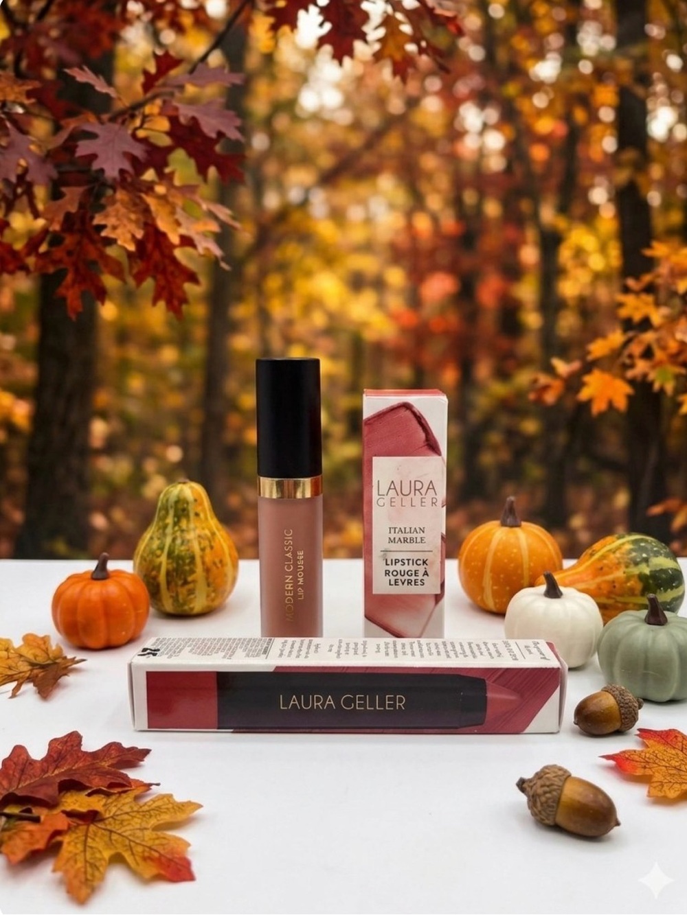 3pc Laura Geller Lip Bundle: Italian Marble Lipstick, Matte Mousse & Crayon